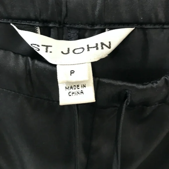 ST. JOHN {S} Pajama-Style Pants Silky Black - Picture 2 of 7